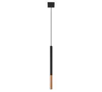 Pendant Lamp Steel Black Copper 8x8x100cm Slim Tube G9 LED Accent Light for Home