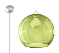 Sollux Lighting Ball Glass & Steel Green 1 Light Classic Pendant Ceiling Light
