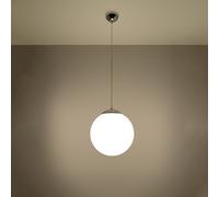Indoor Pendant UGO 30 Glass Steel Chrome White E27 LED SOLLUX LIGHTING Any room