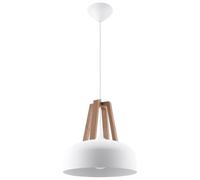 Pendant lamp steel, wood Casco modern Design E27