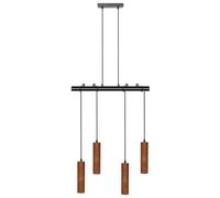 Beliani 4 Light Wooden Pendant Lamp Dark Tutaki