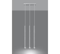 Pendant Lamp White Steel 8x30x100cm Round Tube Spot Modern Loft G9 LED Dimmable