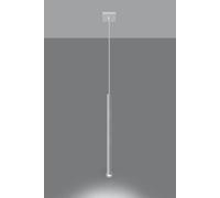 Pendant lamp White steel 8x8xmax100cm Round Tube Spot Modern Loft Adjustable G9