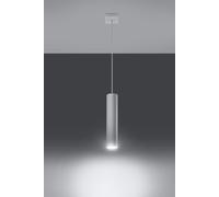 Pendant Lamp White Steel Round Tube 8x8x100cm Modern Loft GU10 Socket Adjustable