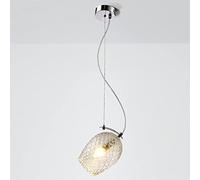 Pendant Lamp with Handblown Clear Glass Shade, Farmhouse Chandelier Lighting Adjustable Cord Mini Hanging Ceiling Light Fixture for Kitchen Island Sink