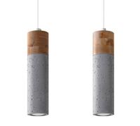 Sollux Lighting Zane Concrete Grey 2 Light Classic Pendant Ceiling Light