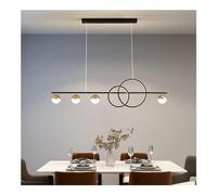 Pendant Lamps Modern Gold Linear Dimmable LED Stripes Mid Century White Chandelier Long Hanging Lamp for Dining Living Room Kitchen Island (Dark L37.4in)