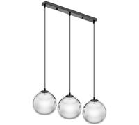 Pendant Light 3 Light Sources Glass - Home and Garden Equipment by Uniprodo Black,Silver
