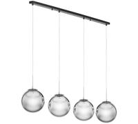 Pendant Light 4 Light Sources Smoked Glass - Decorations by Uniprodo Black,Dark grey