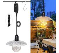 Pendant Light Battery Operated, Outdoor Decorative Hanging Lamp, 80 CM Long Black Pendant Light Fitting, Indoor Battery Powered Lamp, Portable Hanging Light Fixture, for Home, Garden, Yard, Camping