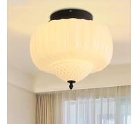 pendant light bedroom 14" Schoolhouse Milk Glass Nordic White Mid Century Farmhouse Bedroom for Kitchen Bathroom Laundry Room Foyer Closet