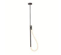 Pendant Light Bedroom LED Linear Pendant Black Metal Hanging Lamp Wave-Shape Chandelier Minimalist Suspension Lighting Fixture 24W for Living Room Bedroom
