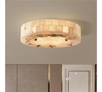pendant light bedroom Mid Century Modern LED Flush Mount Ceiling Light Natural Marble Dimmable White Alabaster Glass for Bedroom Living Room Porch Corridor Dining Room