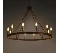 pendant light bedroom Modern E14 with Black Metal Finish Loft Chandelier Lighting for Living Room Villa Stairs Indoor Luminarias Contemporary Ceiling Fixture(D120cm)