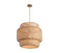 Pendant Light Ceiling Retro Hanging Cafe Lights Loft Japanese Style Hand Weaved Bamboo Woven Lampshade for Teahouse B