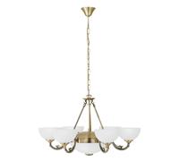 Pendant Light Colour Bronzed Shade White Satin Glass Bulb E14 E27 6x40W 2x60W