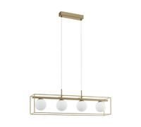 Pendant Light Colour Champagne Shade White Glass Opal Matt Bulb E14 4x40W