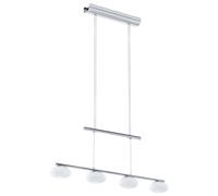 Pendant Light Colour Chrome Shade White Glass Opal Matt Bulb LED 4x4.5W