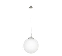 Pendant Light Colour Satin Nickel Shade White Glass Opal Matt Bulb E27 1x60W