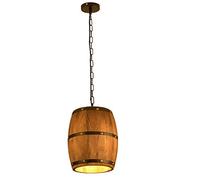 Pendant Light Fixture Fish Line Chaner Restaurant Winery Hot Pot Restaurant Retro Industrial Style Wooden Barrel Wine Barrel Chaner Warm Light Single Head Wooden Ceiling Droplight