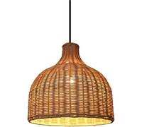 Pendant Light Fixture, Handmade Natural Woven Chandelier with Adjustable Cord, E27 Ceiling Light for Kitchen Island, Dining Room, Living Room