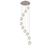Pendant Light Fixtures, Modern Minimalist Spiral Long Chandelier Creative Glass Ice Shape Pendant Light for Living Room Villa Staircase Household High Ceiling Suspension Lamp