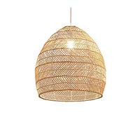 Pendant Light in Japanese Style Hand-Woven Rattan Shade Natural Bamboo Ceiling Hanging Lamp Hollowed Out Bamboo Woven Lampshade Wicker Chandelier of Personality Chandelier for The Teahouse Lucky Star