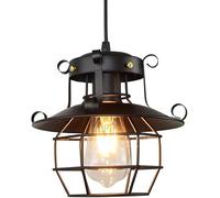 Pendant Light Metal Ceiling Pendant Light Chandelier Industrial Light Fixtures Wrought Iron Cage Droplight Retro Loft Restaurant Hanging Lamp,Pendant Lamp Fixture