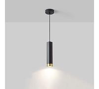 Pendant Light Metal Hanging Ceiling Lamp Single Kitchen Island Lighting Fixture, Cylinder Suspended Lamps Dining Table Bedroom Bedside Bar GU10 Mini Chandeliers