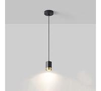 Pendant Light Metal Hanging Ceiling Lamp Single Kitchen Island Lighting Fixture, Cylinder Suspended Lamps Dining Table Bedroom Bedside Bar GU10 Mini Chandeliers Made in China