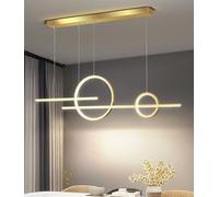 Pendant Light Modern LED Dining Table Dimmable Creative Chandelier with Remote Control Pendant Lights Design Linear Gold Interior Chandelier Living Room Kitchen Dining Room Lamp (Gold, L120CM)