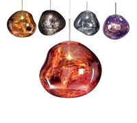 Pendant Light, Modern Melt Glass Shade, LED Adjustable Hanging Lamp for Indoor/Shop/Club Lighting, Decorative Lava Design