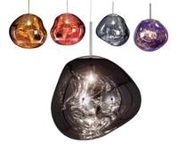 Pendant Light, Modern Melt Glass Shade, LED Adjustable Hanging Lamp for Indoor/Shop/Club Lighting, Decorative Lava Design