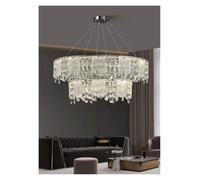 Pendant light modern Round Chrome K9 Crystal Living Dining Room Led Chandelier Bedroom Ring Light Hanging Lamp