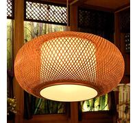 Pendant Light Natural Bamboo Rattan Hand-Woven Chandelier Adjustable Height Vintage Loft Lighting for Living Room, Cafe, and Restaurant