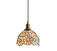 Pendant Light Stained Glass Hanging Pendant Lamp 7.9 Inch Hanging Lamp Vintage Stained Glass Ceiling Lamp for Dining Room