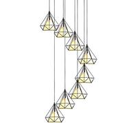 Pendant Light, Staircase chandeliers 8 multi Lights, creative living room pendant Light, villa ceiling Lamp, duplex apartment spiral stairs long chandelier Hallway, Stairway, Foyer, Halloween