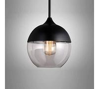 Pendant Light Vintage Glass Ceiling Lamp Shade Retro Lighting Industrial Hanging Lamp Chrome Base E27 Chandelier for Loft Kitchen Dining Room Bedroom Cafe Bar Restaurant, Transparent (D)