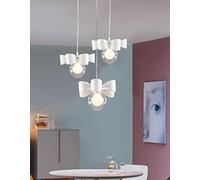 Pendant Light White Butterfly Arc Pendant Pendant Iron Glass Sphere lampshades Adjustable Height Hanging lamp 3 Flames Decorative Chandelier Loft Elegant Lamp 40 cm G9 Comfortable