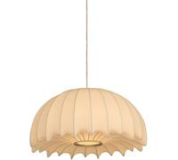 Pendant Light White Nordic Fabric Lantern Ceiling Hanging Lamp Farmhouse Rustic Japanese E27 Single Head Chandelier for Caffe House Dining Room Showroom Hollow