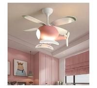 Pendant Lights, Cartoon Ceiling Lamps For Room Helicopter Fan Chandelier For Children's Bedroom Indoor Led Lights Fixture Luster(Pink)