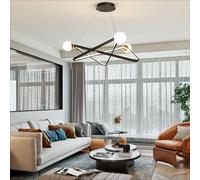 Pendant Lights, Creativity Restaurant Dimming Chandelier Art Remote Control Aluminum Triangle Pendant Lights Apply to Living Room Restaurant Cafe Remote Control Lamps Height Adjustable with Remote Co