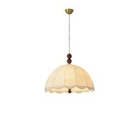 Pendant Lights Fixture Vintage Fabric with 3 Color Bulb Creative Ceilling Lamp Iron/Wood Adjustable Hanging Lighting Farmhouse Chandeliers for Dining Room Bar Cafe