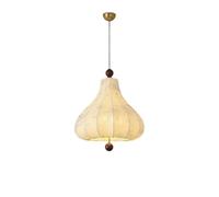 Pendant Lights Fixture Vintage Fabric with 3 Color Bulb Creative Ceilling Lamp Iron/Wood Adjustable Hanging Lighting Farmhouse Chandeliers for Dining Room Bar Cafe
