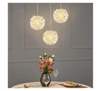 Pendant Lights, Hydrangea Crystal Pendant Light for Parlor Study Master Bedroom Creative French Post-Modern Luxury Decorative Ceiling Lamp(Gold 3 Head Round,Warm)