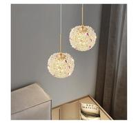 Pendant Lights, Hydrangea Crystal Pendant Light for Parlor Study Master Bedroom Creative French Post-Modern Luxury Decorative Ceiling Lamp(Gold 2 Head Long,White)