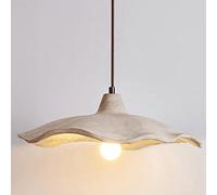 Pendant Lights Indoor Lotus Leaf Shape Concrete Grey Cement Ceiling Hanging Lamp Modern Bedroom Chandelier Lamps for Dining Room Bedroom Kitchen Island Cafe (9.8in) (15.7in)