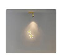 Pendant Lights, LED Chandelier Lamp Golden Light Luxury Room Master Bedroom Head of A Bed Small Chandelier Minimalist Net Red Long Line Restaurant LED Chandelier Pendant(2