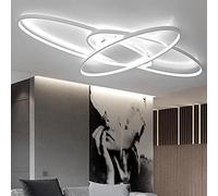 Pendant Lights, Matt White Aluminum Alloy Oval Light Acrylic Chandelier Ceiling Lamp Dimmable with Remote Control Apply to Living Room Bedroom Restaurant Balcony Office Corridor Pe