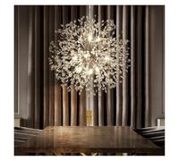 Pendant Lights, Modern Crystal Dandelion Chandelier for Bedroom Living Room Nordic Firework Pendant Light LED(Clear-Chrome Body,D60CM)